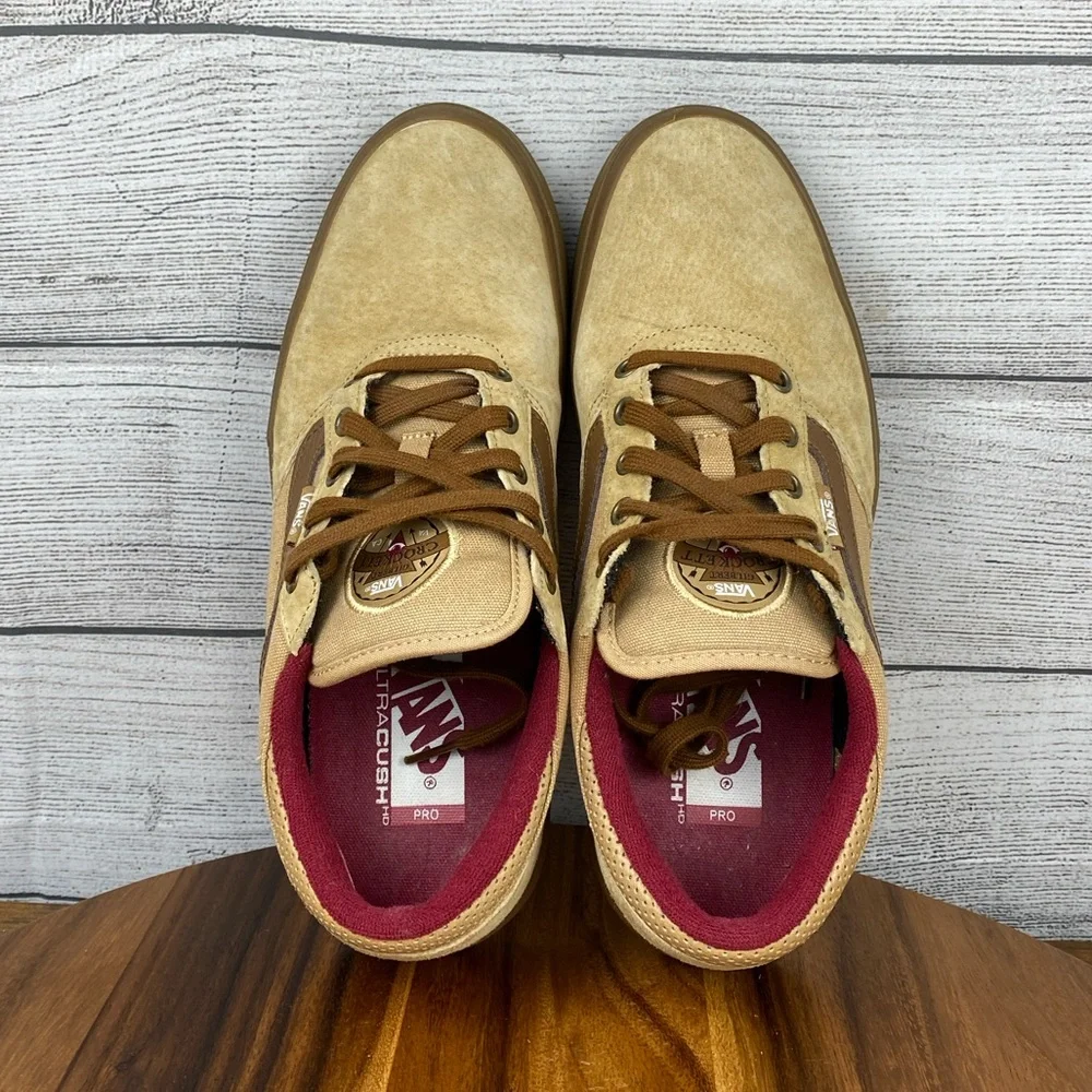Vans Gilbert Crockett Pro UltraCush Wheat Brown Suede Skate Shoe Men’s Size 9.5
